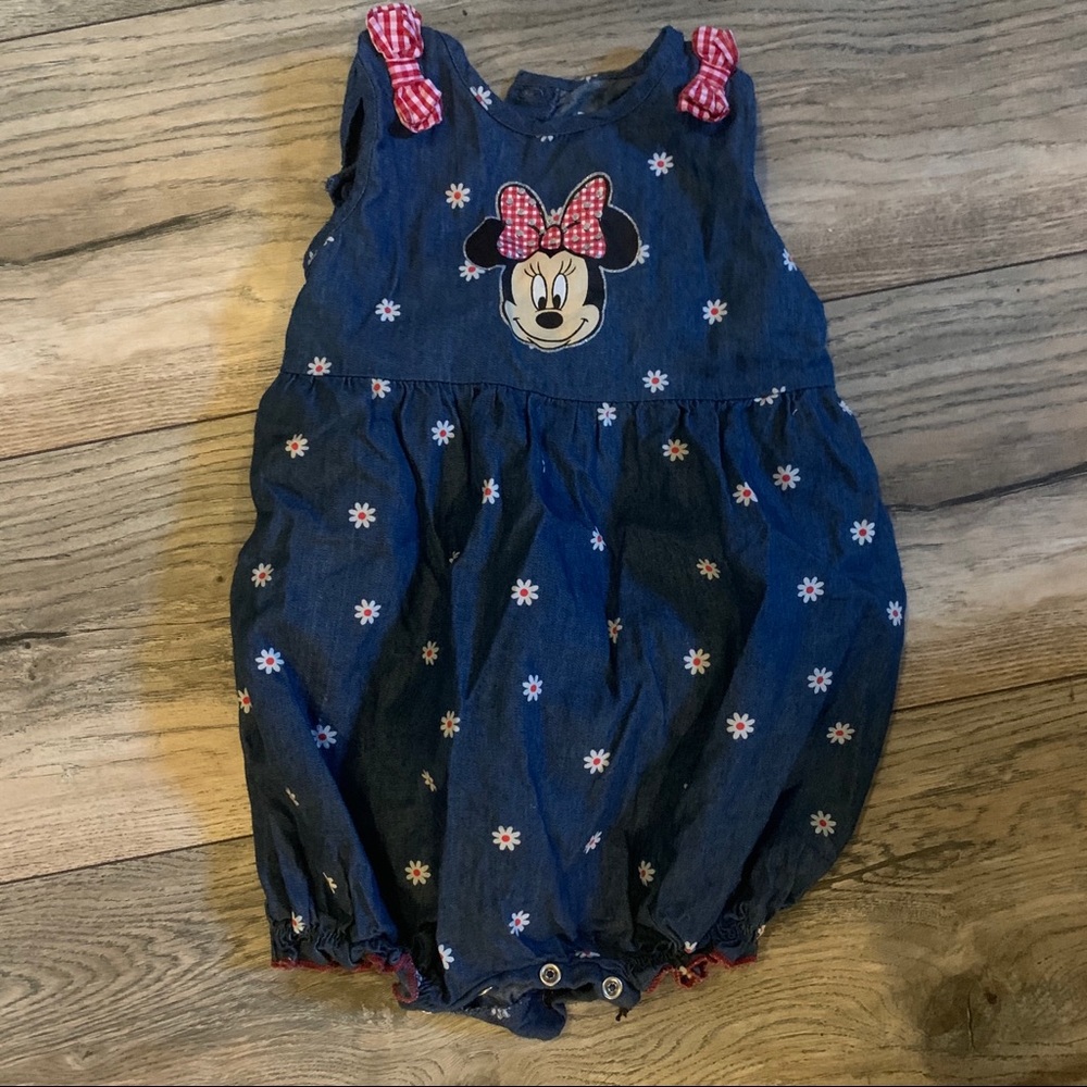 Chambray Minnie Mouse Romper 24 months